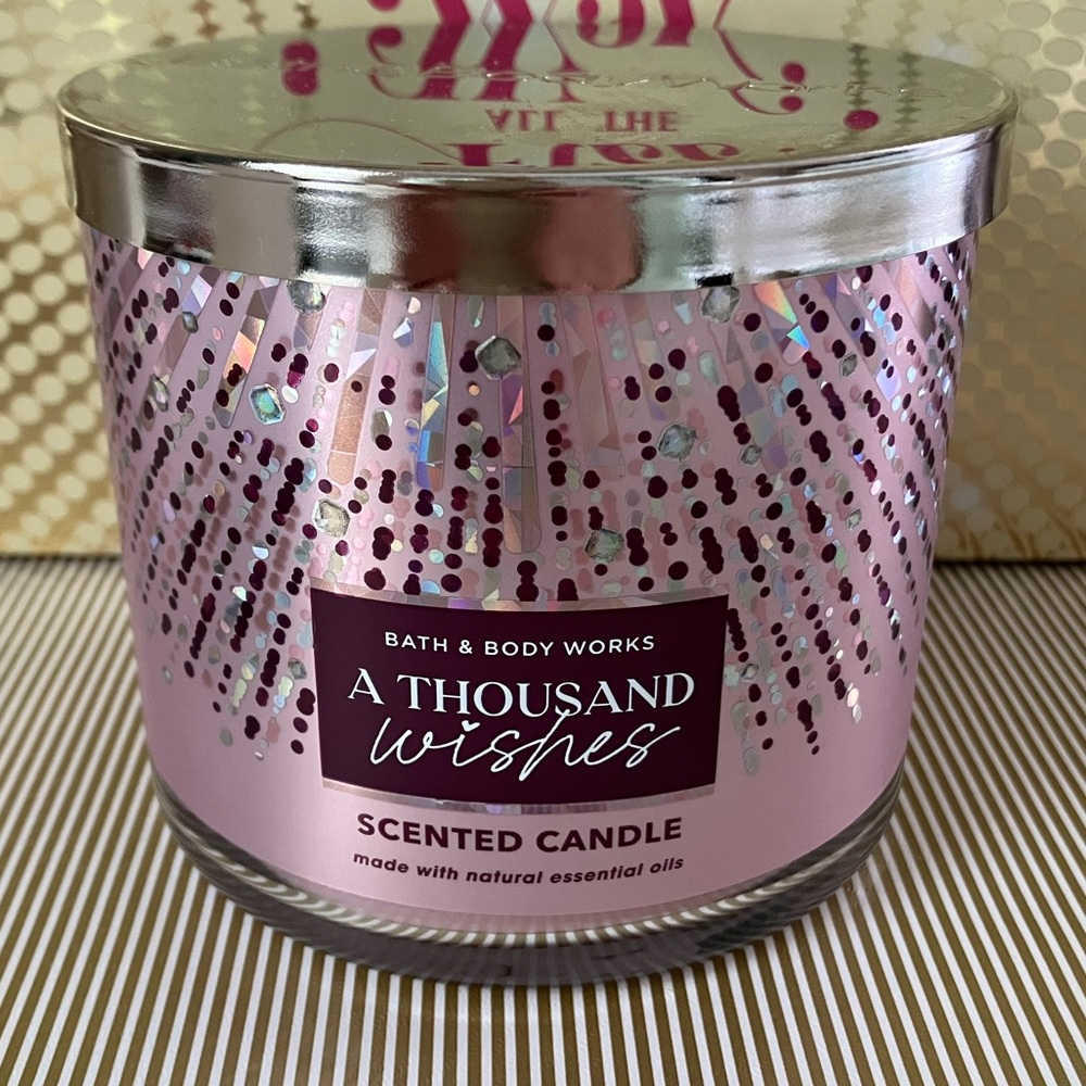 🕯️Bath and Body Works A Thousand Wishes  3-Wick Candle NWT ‼️ - Picture 2 of 4